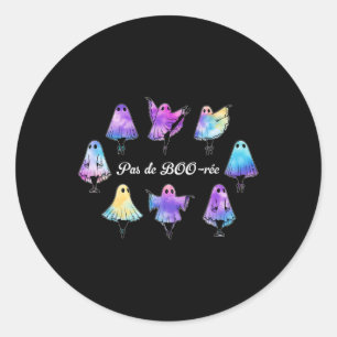 Pas De Boo-rée Funny Ballet Ghosts Dance Halloween Classic Round Sticker