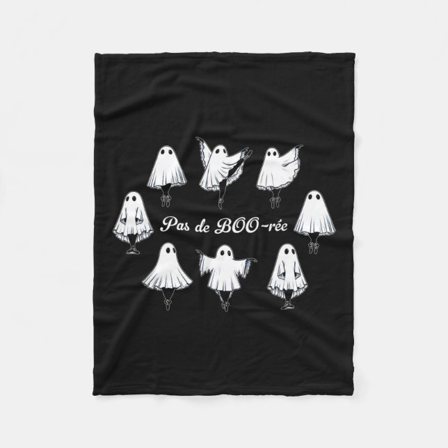 Pas De Boo-rée Funny Ballet Ghosts Dance Halloween Fleece Blanket (Front)