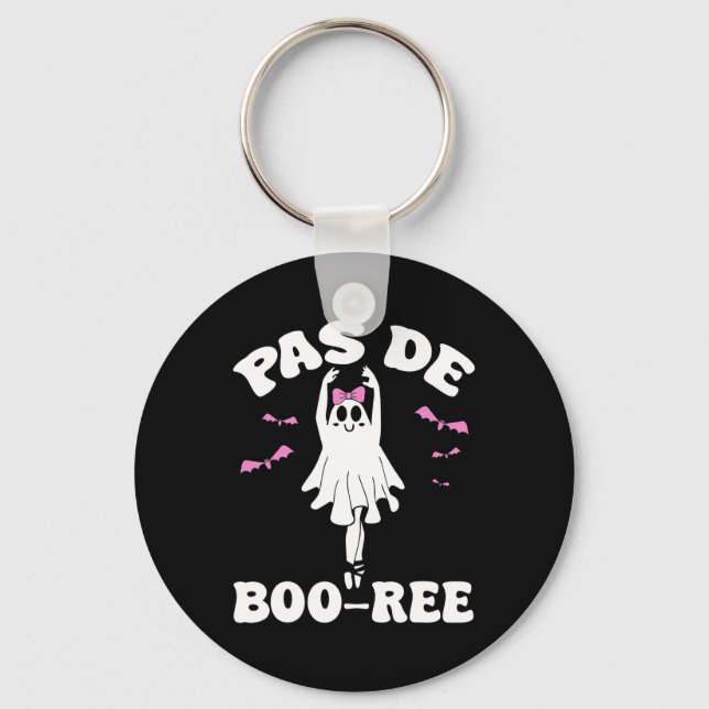 Pas De Boo-ree Funny Ballet Ghosts Halloween Dance Key Ring (Front)