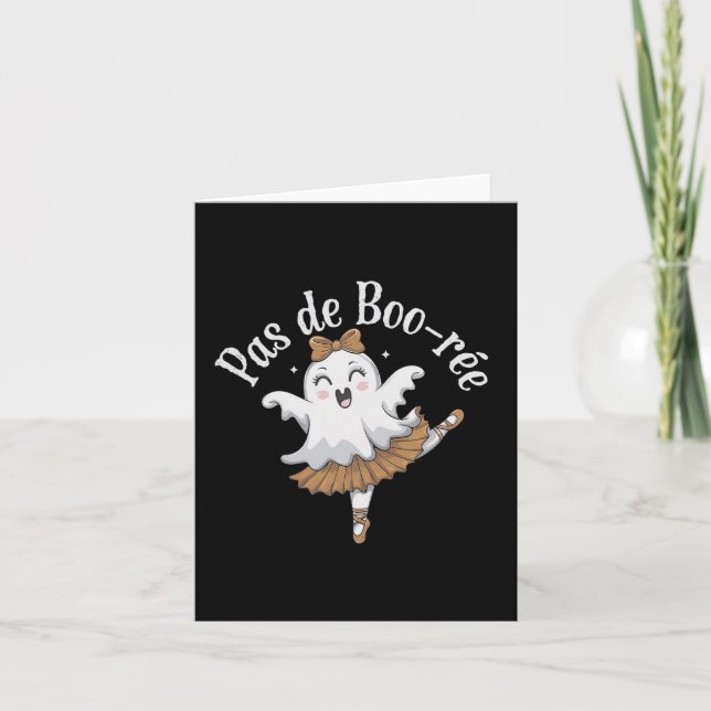 Pas De Boo-rée Funny Byllet Ghosts Halloween Dance Card (Front)