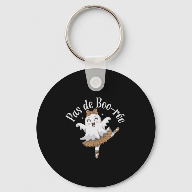 Pas De Boo-rée Funny Byllet Ghosts Halloween Dance Key Ring (Front)