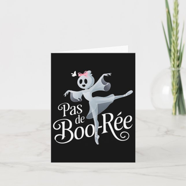 Pas De Boo-rée Ghost Ballet Dancer Halloween Dance Card (Front)