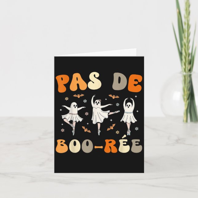 Pas De Boo-rée Ghost Ballet Dancer Halloween Dance Card (Front)