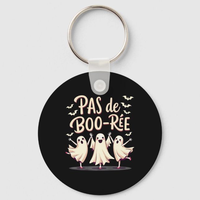 Pas De Boo-rée Ghost Ballet Dancer Halloween Dance Key Ring (Front)