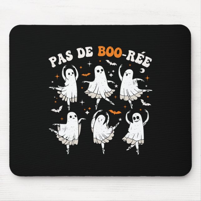 Pas De Boo-rée Ghost Ballet Dancer Halloween Dance Mouse Pad (Front)