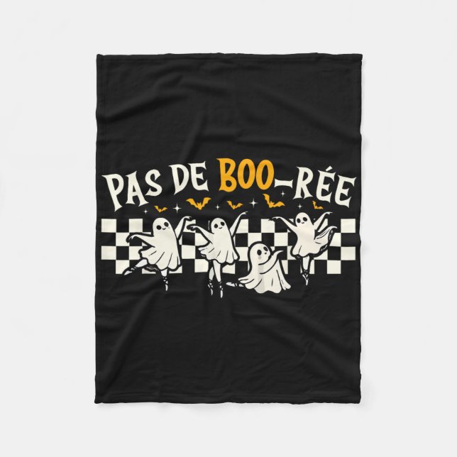 Pas De Boo-rée Ghost Byllet Dancer Halloween Dance Fleece Blanket (Front)