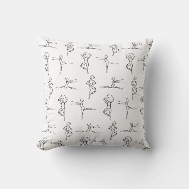 Pas De Doodle Ballerina Ballet Dancer  Cushion (Front)