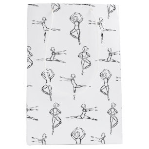 Pas De Doodle Ballerina Ballet Dancer Recital  Medium Gift Bag