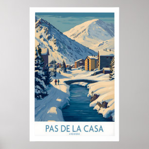 Pas de la Casa Andorra Art Print Winter Village