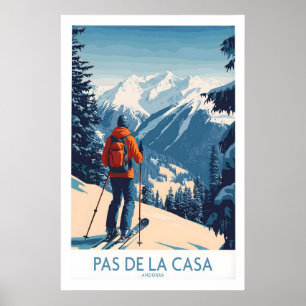 Pas de la Casa Andorra Ski Print Pyrenees Winter