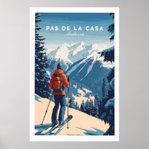 Pas de la Casa Poster Grandvalira Ski Print Snow