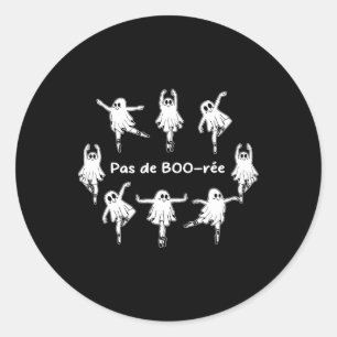 Pas Do Bo-ree Funny Ghost Ballet Halloween Dance D Classic Round Sticker