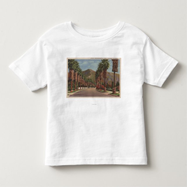 Pasadena, CA - Residental Street Scene & Palms Toddler T-Shirt (Front)