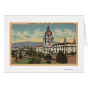Pasadena, CA - View of City Hall & Public Librar