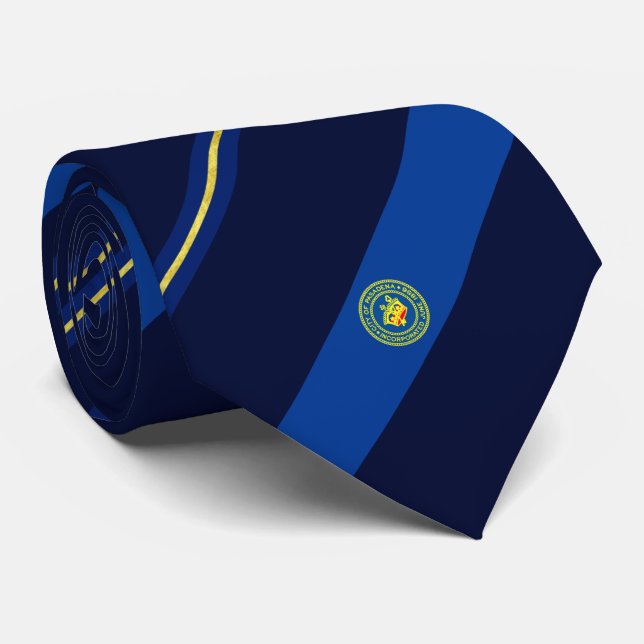 Pasadena (California) city flag Neck Tie (Rolled)