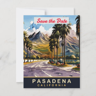 Pasadena California Palms Wedding Invitation