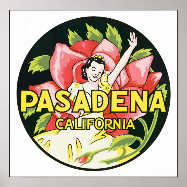 Pasadena California, Vintage Poster (Front)