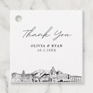 Pasadena Landmarks Wedding Favour Tag