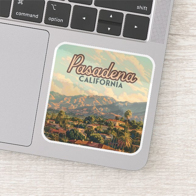 Pasadena Los Angeles California Mountains Vintage  (Detail)