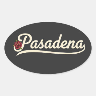 Pasadena Rose  Oval Sticker