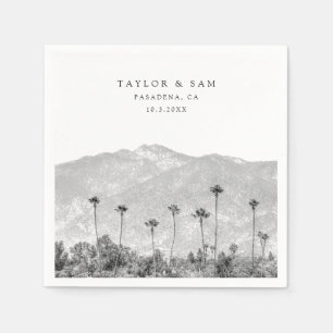 Pasadena Wedding Palm Tree Mountain Napkins