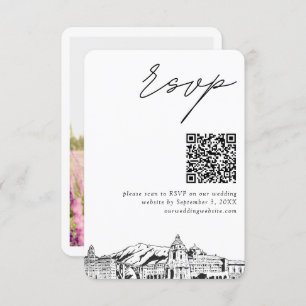Pasadena Wedding RSVP QR Code Small Enclosure Card