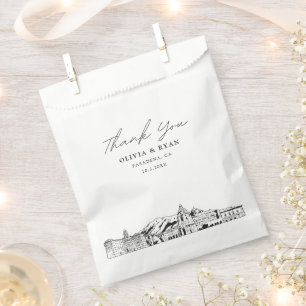 Pasadena Wedding Skyline Personalised Favour Bag 