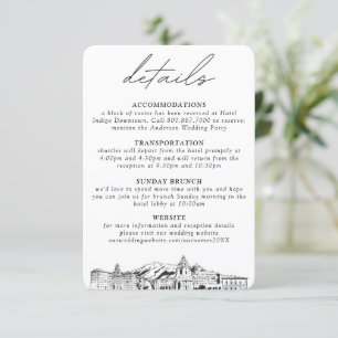Pasadena Wedding Small Vertical Details Enclosure Card