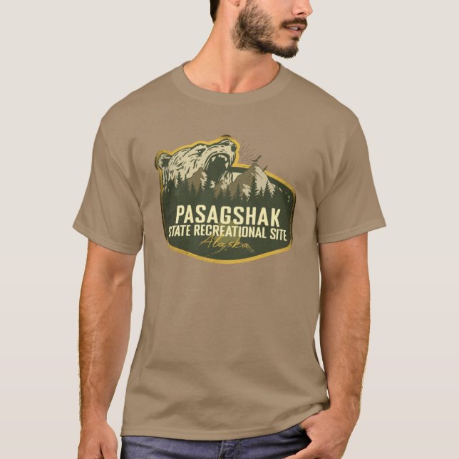 Pasagshak State Recreation Site Alaska Camping Ret T-Shirt (Front)