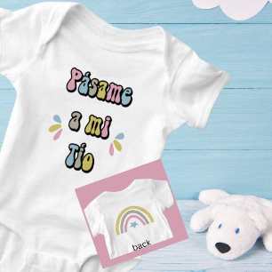 Pásame a mi Tío Cute Pastel  Baby Bodysuit