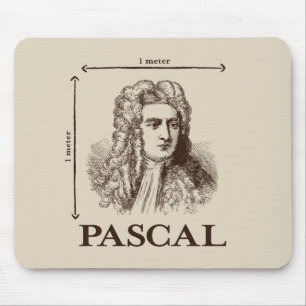 Pascal = 1 newton per square metre math joke mouse pad
