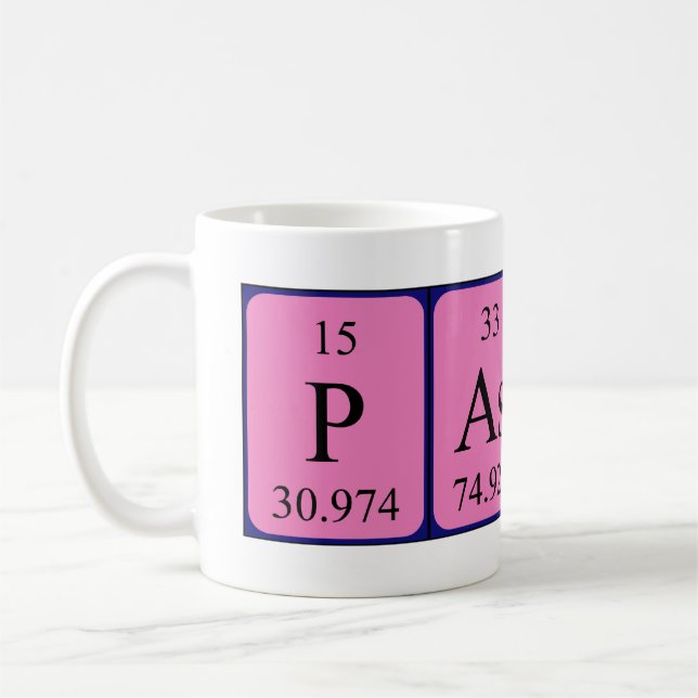 Pascal periodic table name mug (Left)