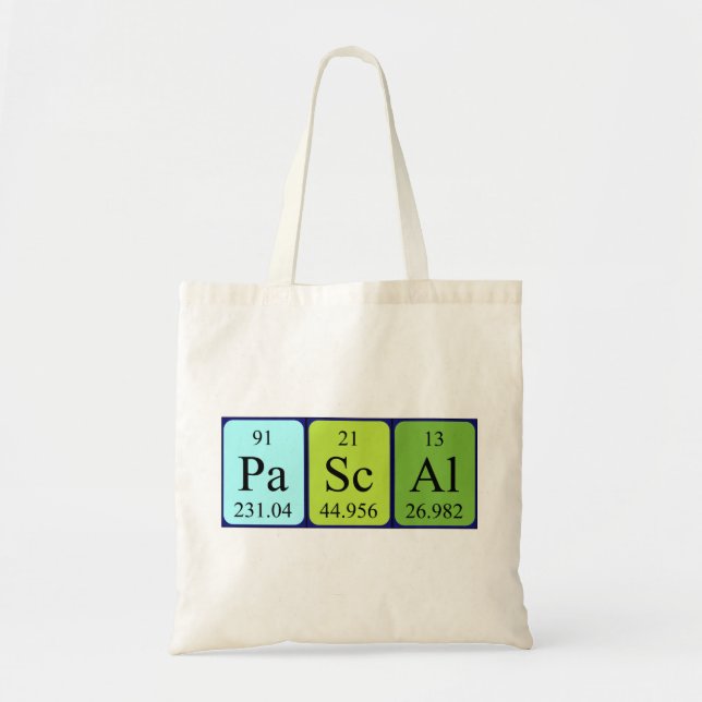 Pascal periodic table name tote bag (Front)