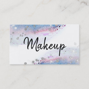 *~* Pascal Watercolor Abstract Glitter Blue Business Card