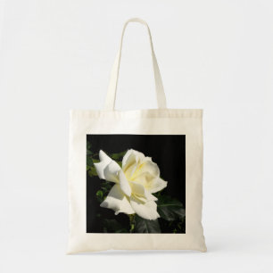 Pascali white hybrid tea rose tote bag