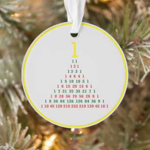 Pascal's triangle christmas tree  ornament
