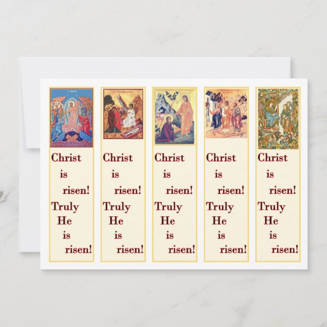 Pascha (Orthodox Easter) set of cut out bookmarks Holiday Card (Front)