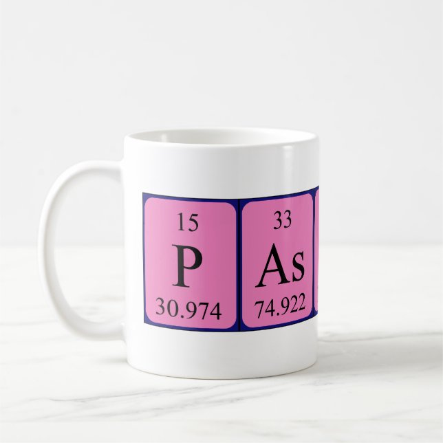 Pascual periodic table name mug (Left)