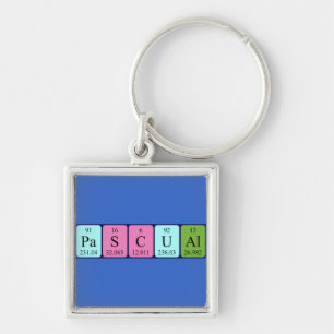 Pascual periodic table name shirt key ring