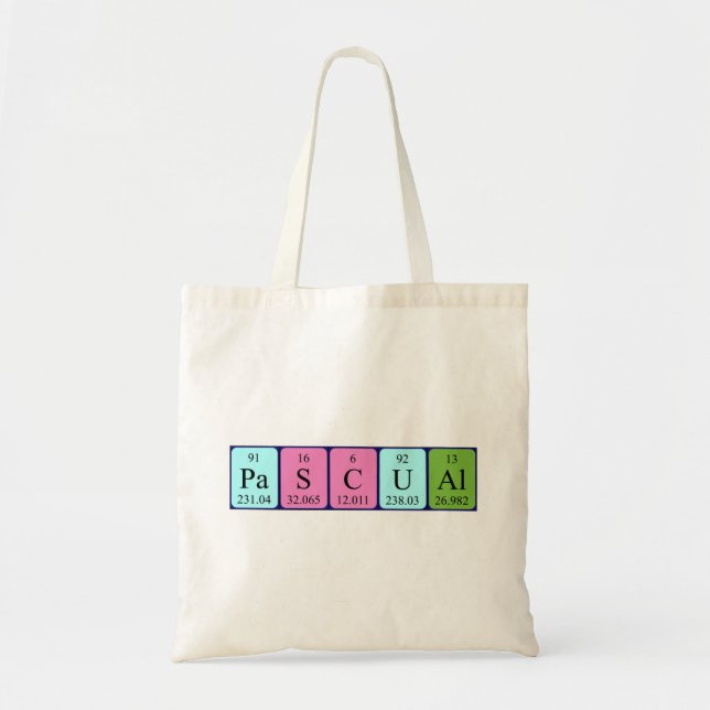 Pascual periodic table name tote bag (Front)