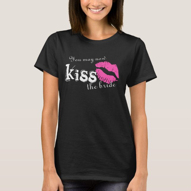 Pash pink lipstick kiss hen night tee (Front)