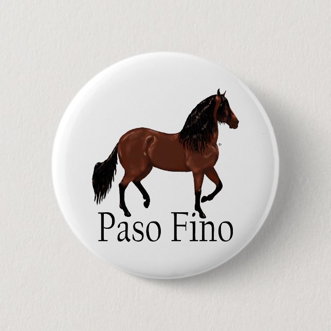 Paso Fino Bay "Paso Fino" 6 Cm Round Badge (Front)