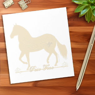 Paso Fino Gold Silhouette Heart Notepad
