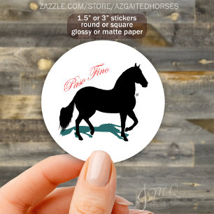 Paso Fino Silhouette Shadow Classic Round Sticker