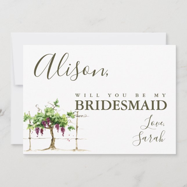 Paso Robles Bridesmaid Proposal Card (Front)