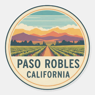 Paso Robles California Central Coast Classic Round Sticker