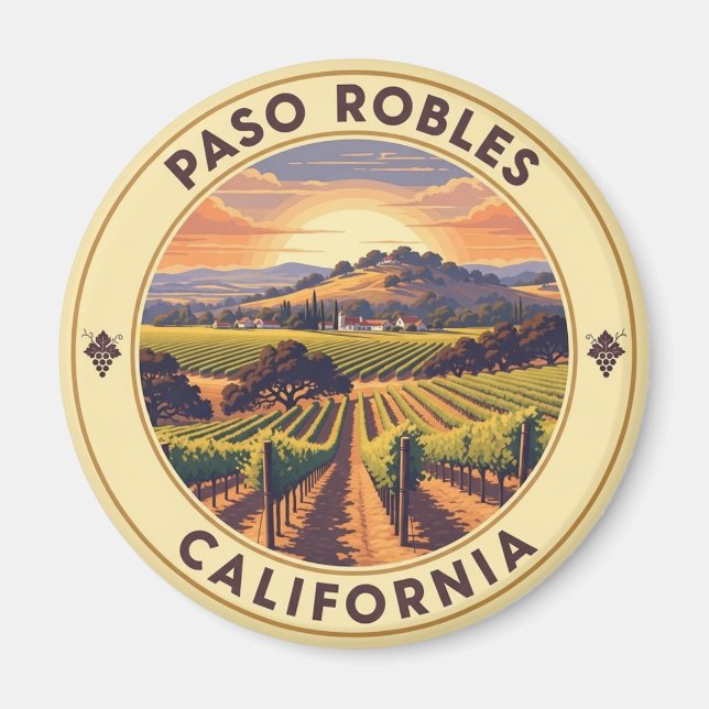 Paso Robles California Central Coast Magnet (Front)