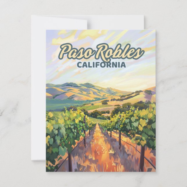Paso Robles California Vineyard Central Coast Card (Front)