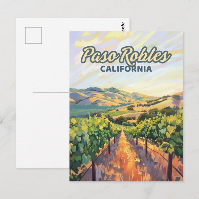 Paso Robles California Vineyard Central Coast Postcard (Front/Back)