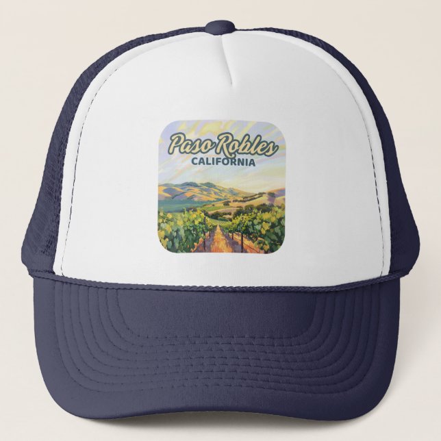 Paso Robles California Vineyard Central Coast Trucker Hat (Front)